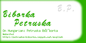 biborka petruska business card